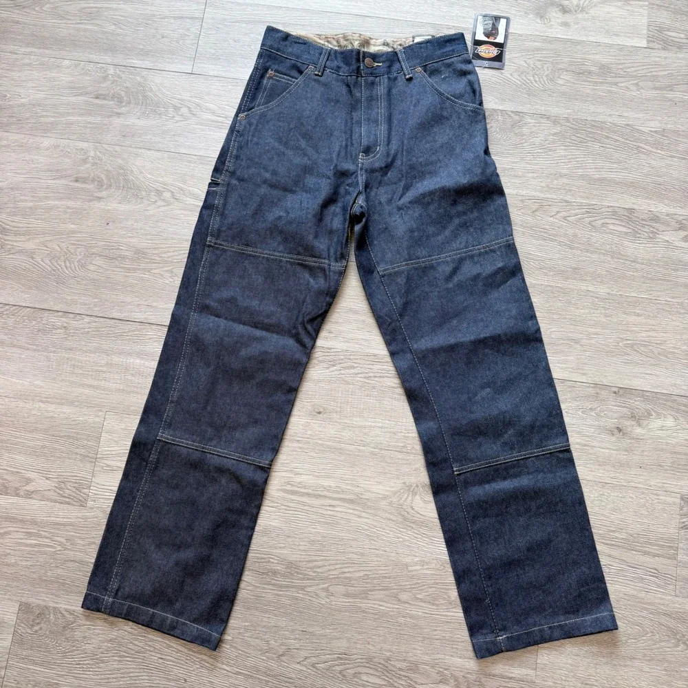 Dickies Workhorse Jeans Raw Indigo Double Knee Straight Leg 945731 Size 16 NWT